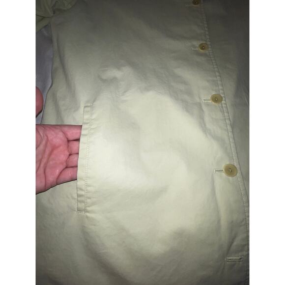 EILEEN FISHER Cotton Twill Coat in a Soft Green - Size M - Unique Duster Coat - Picture 4 of 11